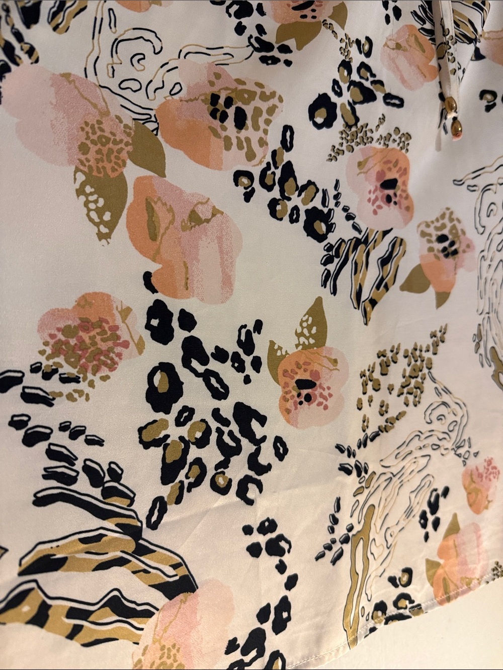 entro Cream Floral Leopard Print Blouse - Picture 5 of 9